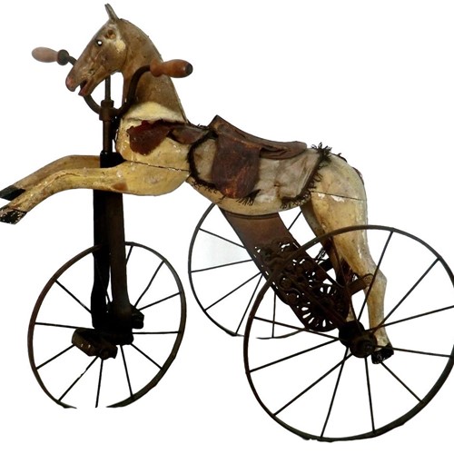 19Th C. Child's  Pedal Horse Tricycle From France