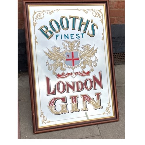 Pub Mirror 'Booths London Gin' With City Of London Coat -Of- Arms