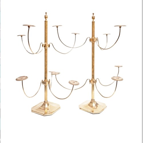 Pair Of Mid-Century Brass Counter Top Hatstands From A Milliners' Shop