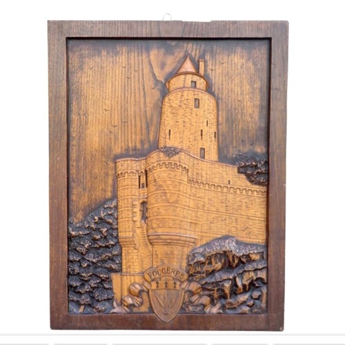 Relief Carved Advertising Panel Of French Chateau