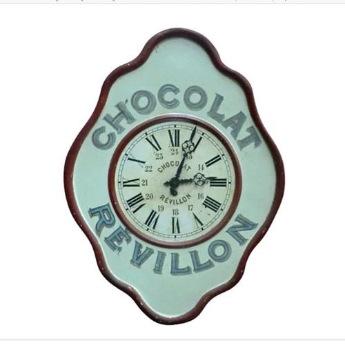 Original 'Chocolat Revillon' Advertising Clock From France