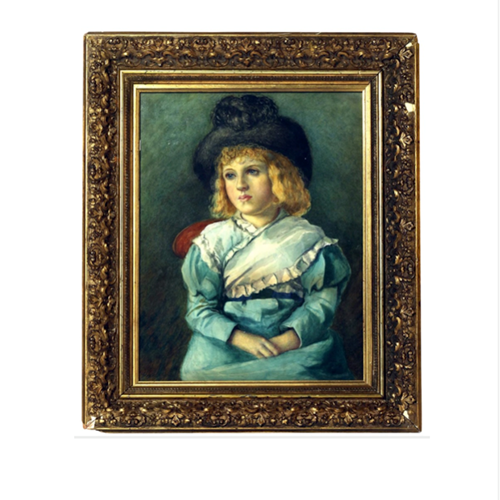 19Th C. Paris Studio 'Gouache'  Painting Of Young Boy