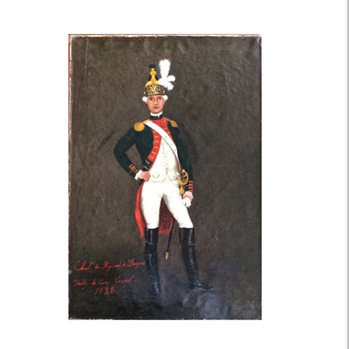 18Th Century French Painting Of A Colonel Of 'Dragons'  (Dragoons)