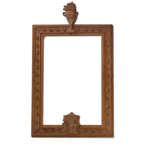 Unusual Frame With Leaves & Grapes Carvings 