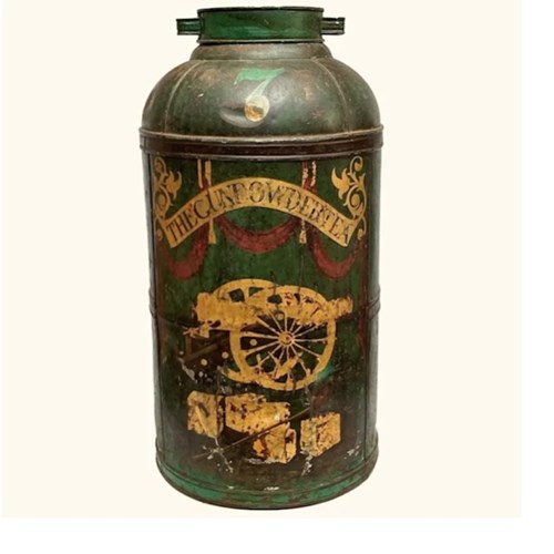 Giant 19Th Century Tea Canister 'The Gunpowder Tea' 
