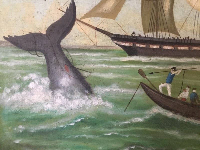 !9Th Century Oil Painting Of A Whaling Ship With Whale Being Harpooned.-aeology-at-relic-antiques-img-1135-main-638281530222947837.jpeg