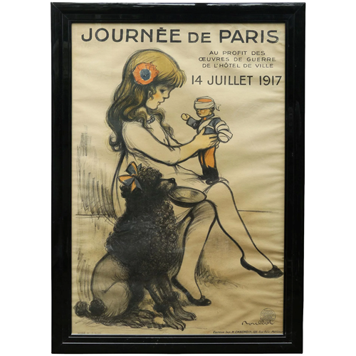 Famous WW1 Framed Lithographic Poster From France