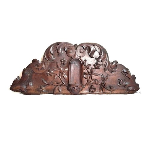 18Th C. Carved Walnut Pediment From France