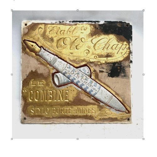 19Thc. French Slate Advertising Plaque For Fountain Pens