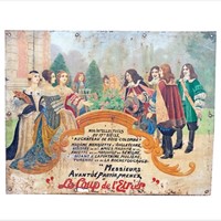 Hand Painted Antique Advertising Sign from France