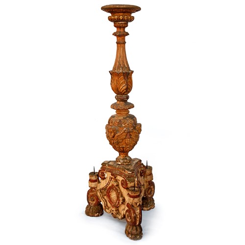 Magnificent 17Thc.Baroque Torchere From N.Italy