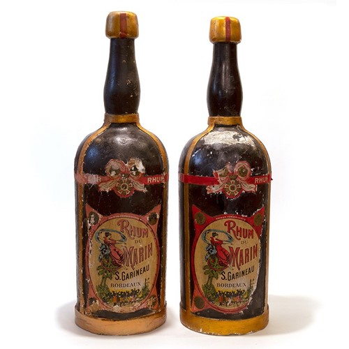 Pair Of Giant Advertising Rum Bottles From France