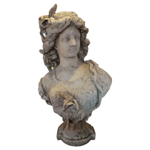 Mid-Century Stone Bust Of A French 18Thc. Courtesan