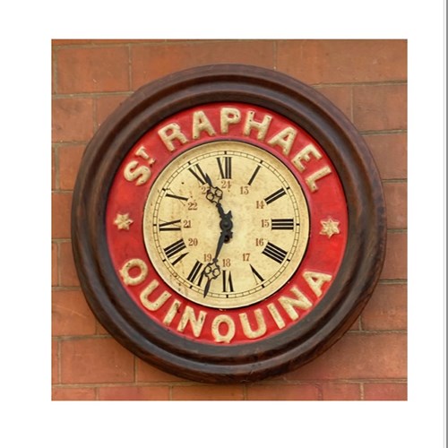 Famous 1920'S French Tole Ware Advertising Clock For St.Raphael 