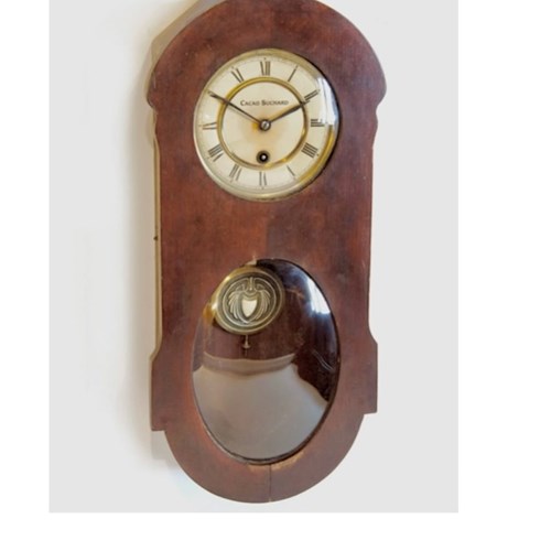 Promotional Advertising Wall Clock 'Chocolat Suchard' From France C. 1930