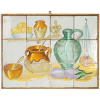 Vintage Tiled Kitchen Scene from Provence