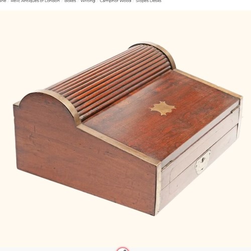 Late 19Th Century Camphorwood Writing Box Made In British Imperial India