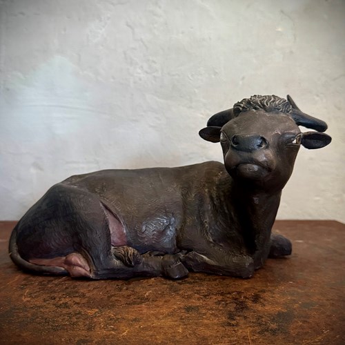 Terracotta Sculpture Of A Bull, 19C, Italy