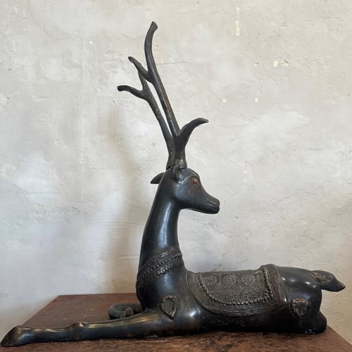Bronze Sculpture Of A Deer, 19C, Asia