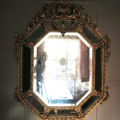 19Th Century Gilt Cushion Mirror, France
