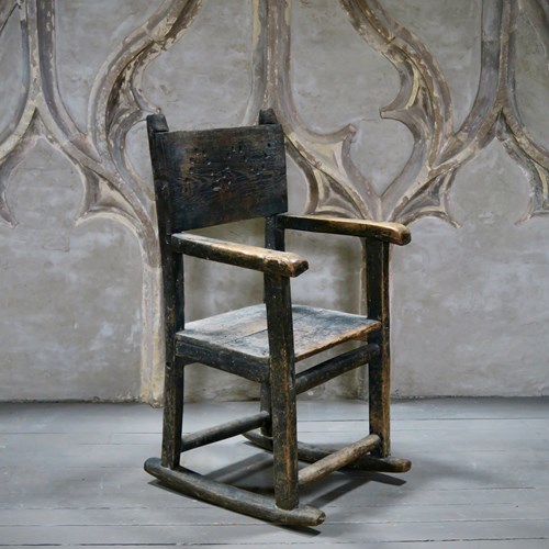 Early Primitive Rocking Chair, Circa 1800, England