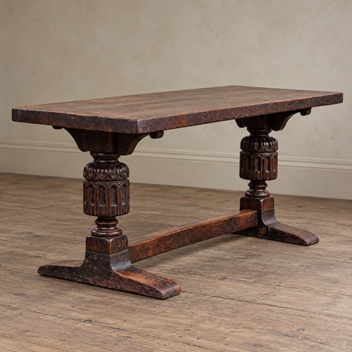 17Th Century Oak & Single Plank Elm Refectory Table