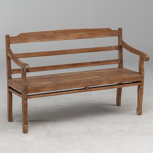 Teak waiting room bench