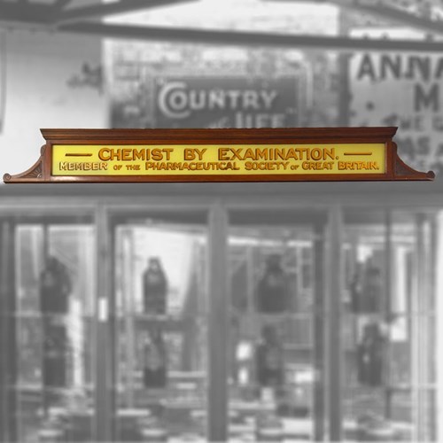Pharmaceutical Glass Sign
