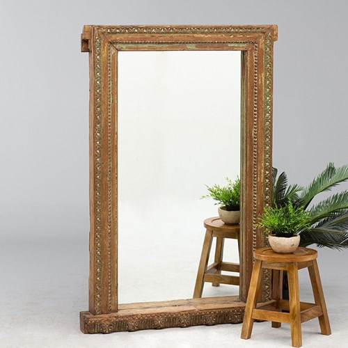 Carved Indian Temple Mirror