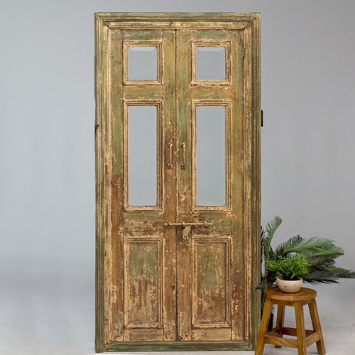 Pair Of Antique Teak Doors In Frame