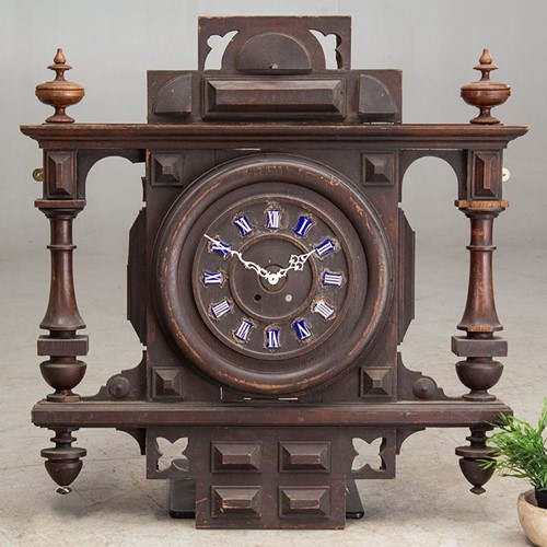 Antique Carved French Oak Clock