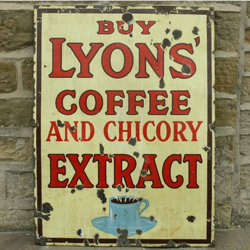 Lyons coffee enamel sign