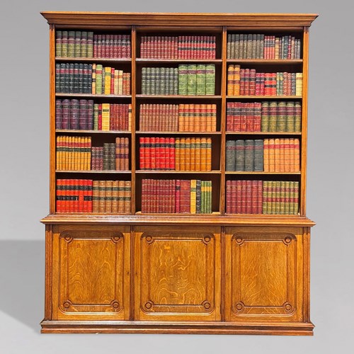 19Th C French Oak Tall Open Bookcase
