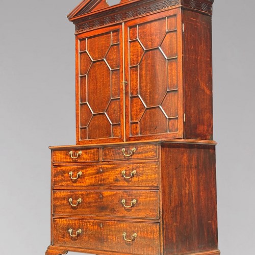 18Th C George III Chippendale Mahogany Bookcase