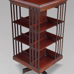 19Th C Mahogany Revolving Bookcase