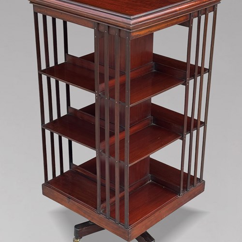 19Th C Mahogany Revolving Bookcase