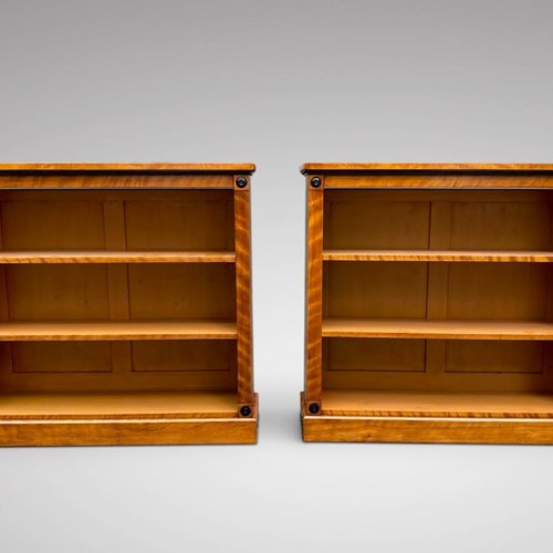 Pair Of Satinwood & Ebony Bookcases
