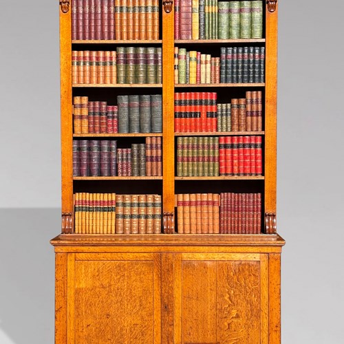 19Th C William IV Oak Tall Open Bookcase