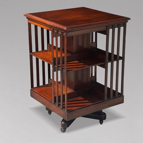 19Th C Mahogany Revolving Bookcase