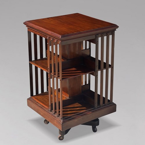 19Th C Mahogany Revolving Bookcase