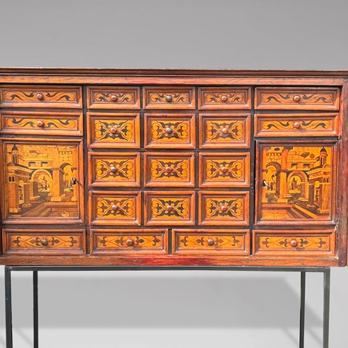 18Th C Italian Provincial Marquetry Cabinet