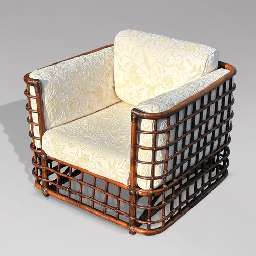 1970S Bamboo Cube Lounge Armchair By Henry Olko