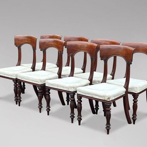 Set Of 8 William IV Period Mahogany Dining Chairs