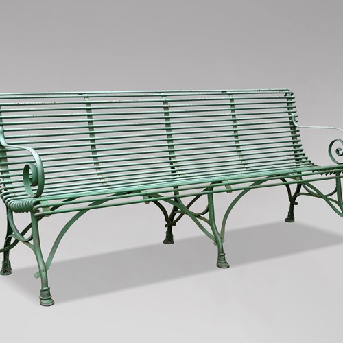 Large French Iron Arras Garden Bench