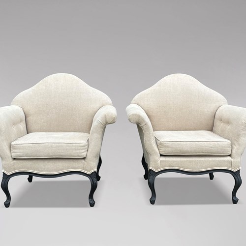 Pair Of French Upholstered Armchairs