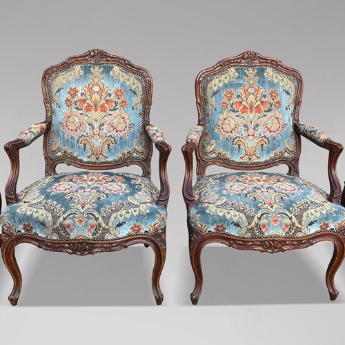 Set Of 4 Louis XV Upholstered Armchairs