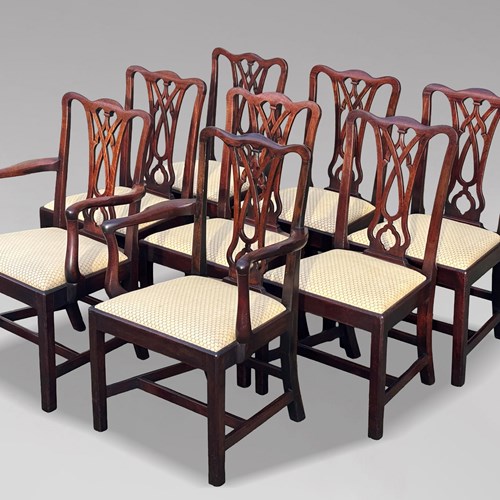 Set Of 8 Georgian Mahogany Dining Chairs