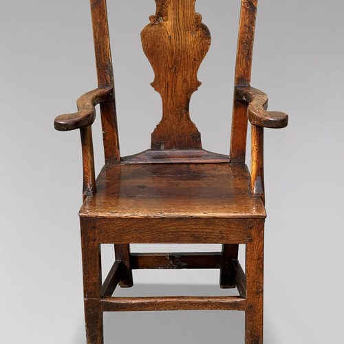 18Th C Georgian Oak Country House Armchair