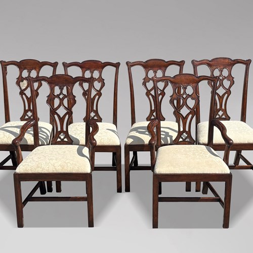 Set Of 6 Mahogany Chippendale Dining Chairs