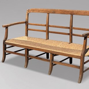 French Walnut Thick Rush Seat Ladde...